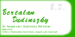 bertalan dudinszky business card